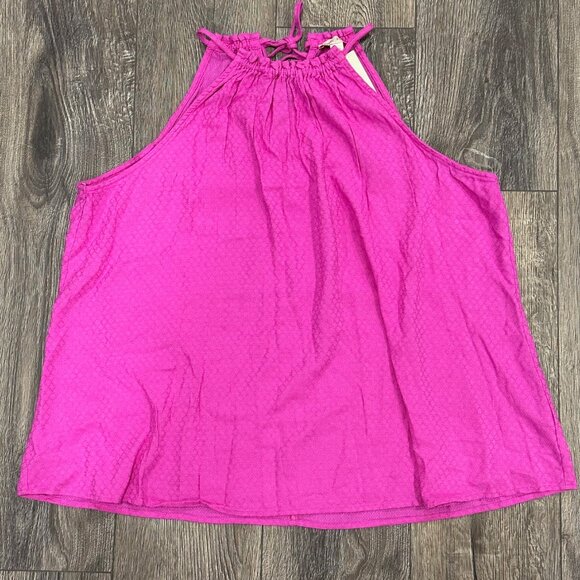 NWT Knox Rose Magenta High-Neck Textured Tank, Size L - Picture 4 of 9